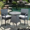 25.75 Inch Outdoor Dining Table, Round Patio Dining Table, Metal Frame Resin Wicker Bistro Table, Outdoor Furniture - 3 of 4