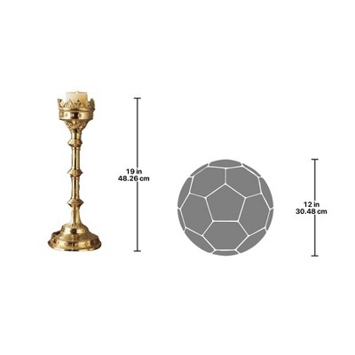 Chartres Cathedral Inspired Grande Brass Candlestick 20"