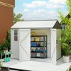 8' x 6' Metal Garden Storage Shed, Extra Large Outdoor Tool Storage House w/ Doors, Window and Air Vents - 2 of 4