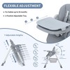 Foldable Baby High Chair with 5-Point Harness - Adjustable Height, Removable Tray & Locking Wheels, PU Leather Portable Highchair (Dark Grey) - 4 of 4