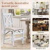 Set of 2 Folding Upholstered Dining Chairs with Wooden Frame, Space-Saving Mid-Century Fabric Side Chairs for Kitchen or Small Room - 4 of 4