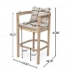 Christopher Knight Home Maisie Rustic Acacia Wood Outdoor Barstools with Cushions (Set of 2) - 3 of 4