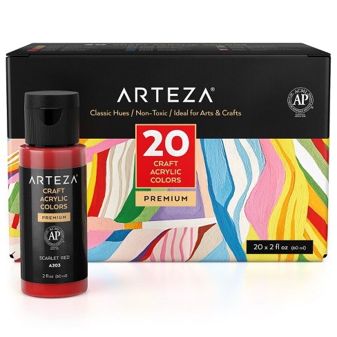 Arteza Fabric Paint, Metallic, 2oz Bottles - Set of 14