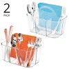 mDesign Plastic Cutlery Storage Organizer Caddy Bin Tote with Handle - Clear - 2 of 4