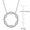 EVERLY JEWELRY | 10K White Gold 5/8 CT TGW Created White Sapphire Twist Circle Pendant with Chain - 17 inch - 4 of 4
