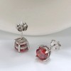 Birthstone Earrings for Women Solitaire Round Cubic Zirconia Sterling Silver Ginger Lyne Collection - 2 of 4