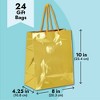 Sparkle and Bash 24 Pack Metallic Gold Gift Bags with Handles for Birthday Party Favors, Small Business Supplies, Easter, Baby Shower, 10 x 8 x 4.25" - 4 of 4