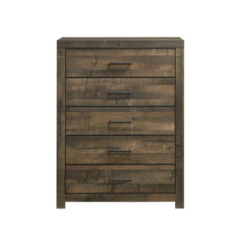 Walnut 5 deals drawer dresser