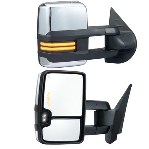 VEVOR Towing Mirrors, Left & Right Pair Set for Chevrolet Silverado (2007-2014)/GMC/Cadillac, Power Heated Tow Mirror with Signal Light, Silver - 1 of 4