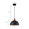 LLHZSY Black Mini Pendant Light 11" Wide Modern Bowl Fixture for Kitchen Island Dining Room - 3 of 4