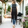 Anna-Kaci Women's Floral Lace Boho Crochet Long Line Cardi Vest for Casual Looks - 3 of 4