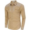 Men's Cowboy Shirt Western Floral Embroidered Casual Button Down Long Sleeve Shirts with Pockets - 3 of 4