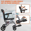 24lb Ultra-Light Wheelchair, Foldable w/Handbrake & Flip-Up Armrests, 220lb Capacity - 3 of 4