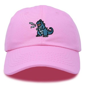 Dalix Giant Lizard Kaiju Embroidered Cotton Dad Hat Baseball Cap Adjustable Glow in the Dark Mens - 1 of 4