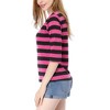 INSPIRE CHIC Women's Elbow Sleeves Boat Slim Fit Casual Stripe Animal Print Multi Floral Pattern T-Shirt - 4 of 4