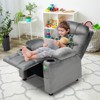 Infans Kids Youth Recliner Chair Velvet Fabric Armrest Sofa w/Cup Holder - 3 of 4