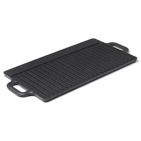 Lodge Logic Cast-Iron Reversible Grill & Griddle, Black