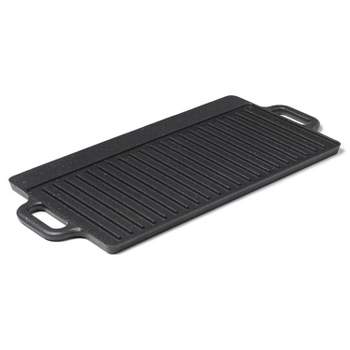 The Rock by Starfrit Traditional Cast Iron Reversible Grill/Griddle Black