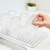 OU Glasses Drying Mat for Kitchen Sink, 13.78" x 8.27" Nonslip Plastic Pad with Grooves, Heat Resistant Kitchen Counter Dish Drying Mat - 2 of 4