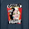 Women's - Disney Villains - Cruella Chillin Like A Villain Lightweight French Terry Wide Neck Long Sleeve Shirt - 2 of 4