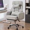 Hrinhom 27.6"W Swivel PU Office Chair, High-Back Recliner with Footstool - 2 of 4