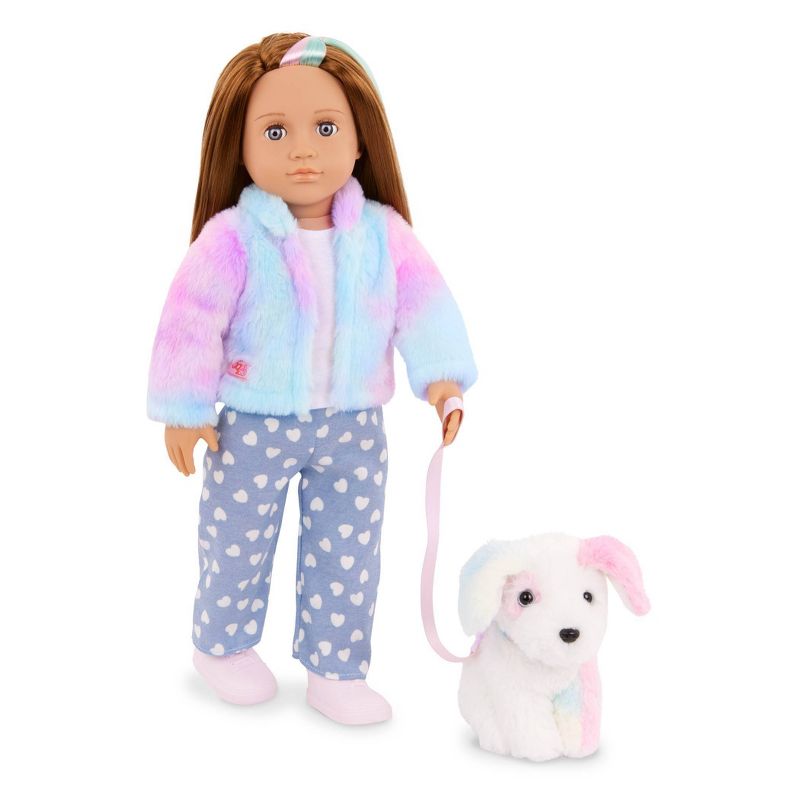 Our Generation Skylar &#38; Bow Matching 18&#39;&#39; Doll &#38; Pet Rainbow Puppy Set, 4 of 10