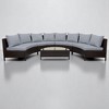 5-Piece Outdoor Rattan Sofa Set with Cushions, Pillows, and Tempered Glass Table – Multifunctional, UV & Water-Resistant Patio Furniture - 2 of 4