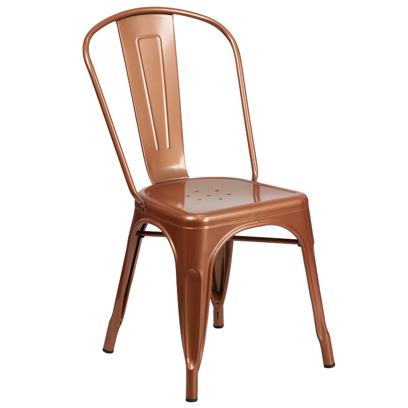 Flash Furniture Commercial Grade Metal Indoor-Outdoor Stackable Chair, 1 of 12
