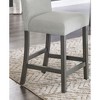 Racxily Selena Set of 2 Counter Height Chairs, Light Gray Fabric with Gray Wood Frame & Footrest - 3 of 4