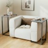 C-shaped End table, side table, sofa C-shaped table, metal frame sofa table, large area sofa table for living room, bedroom and home office - 4 of 4