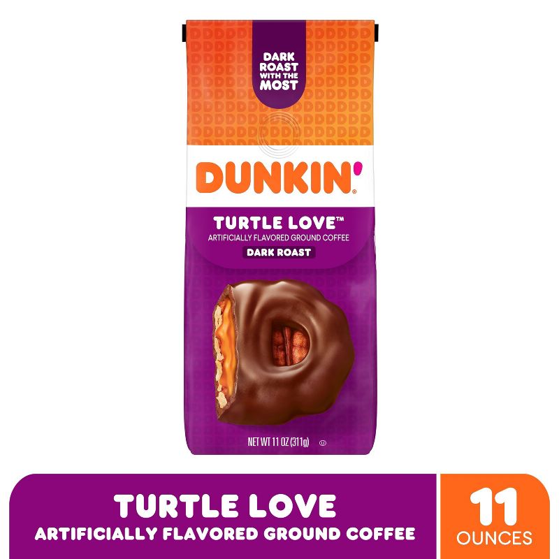 Dunkin Turtle Love Dark Roast Coffee - 11oz, 4 of 8