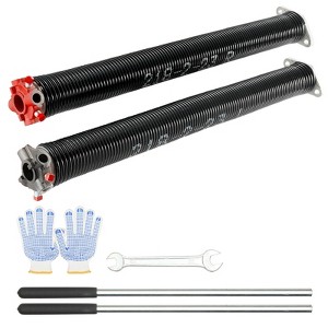 VEVOR Garage Door Torsion Springs, Pair of 0.218 x 2 x 23inch, Garage Door Springs with Non-Slip Winding Bars, 16000 Cycles, Black - 1 of 4