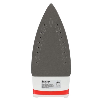 Compact Red and White Non-Stick Steam Iron