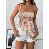 Womens Smocked Strapless Tank Tops Floral Tube Tops Backless Tunic Tops Sleeveless Shirts - 3 of 4