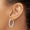Black Bow Jewelry 3mm Round Hoop Earrings in 14k White Gold, 26mm (1 Inch) - 4 of 4