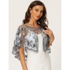 Allegra K Women's Sequin Beaded Bridal Cover-Up Evening Cape Flapper Bolero - 2 of 4