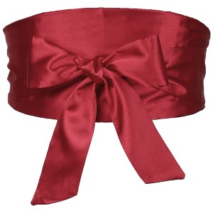 Elerevyo Women Satin Obi Self Tie Wrap Wide Sash Waistband Belt for Dress Bridal 1Pc - 1 of 4
