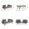 2-Piece Outdoor Seating Set, Seperate-seat Loveseat and Acacia Top Coffee Table, Acacia Chair with Iron Frame and Foam Cushions-Coolbibila - 4 of 4