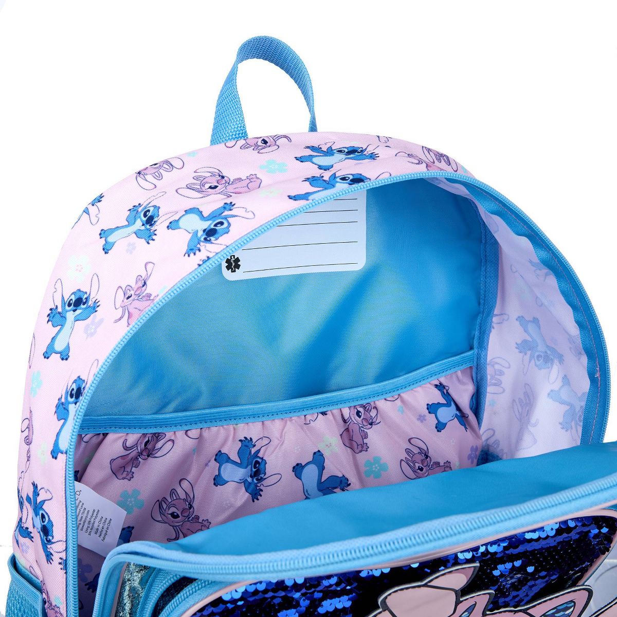 Disney Kids' Stitch and Angel 16" Backpack - Blue - thumbnail 4