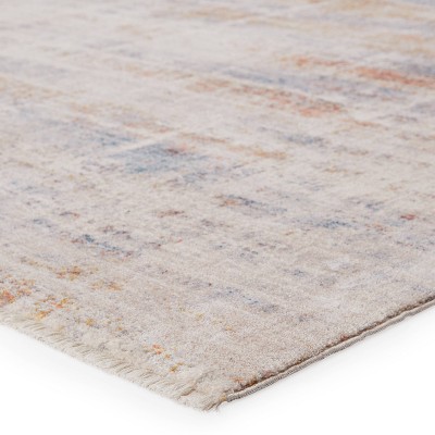 Aerin 8' x 10' Blue and Orange Abstract Synthetic Area Rug