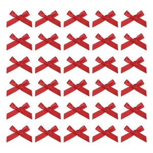 Unique Bargains Gift Packaging Accessories Mini Ribbon Bows for Fabric Craft DIY 50 Pcs - 1 of 4