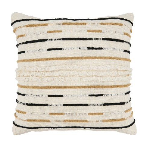 Ivory Striped Square Pillow