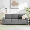 VASIP Plush Corduroy 3-Seater Sofa - Modern Compact Couch for Small Spaces, Living Room,Black - 2 of 4