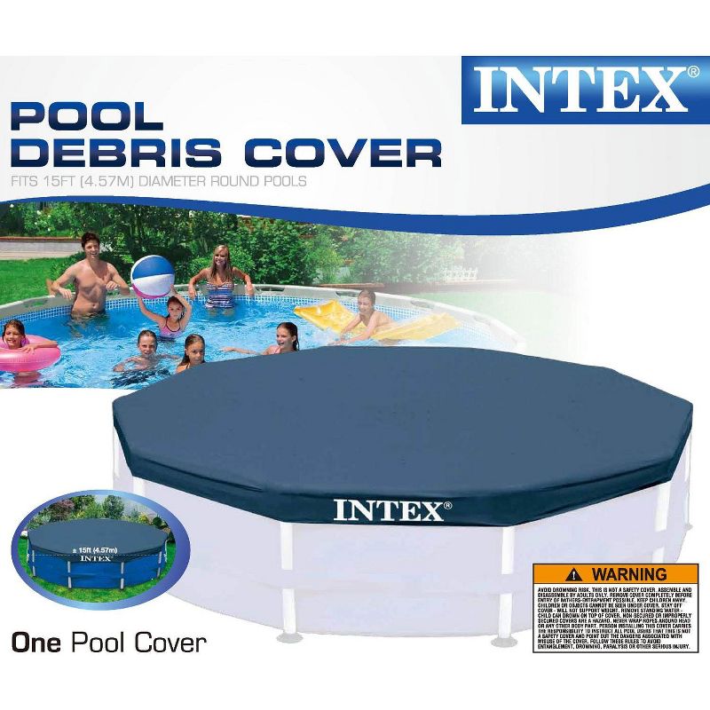 Intex 28032E 15 Foot Round Above Ground Swimming Pool Cover, (Pool Cover Only), 4 of 6