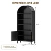 AOBABO Metal Arched Bookcase, Modern Freestanding Arch Kitchen Pantry Cabinets for Home Office Bookshelf Living Room - 3 of 4