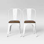 Set of 2 Carlisle High Back Wood Seat Dining Chair Matte White - Threshold™