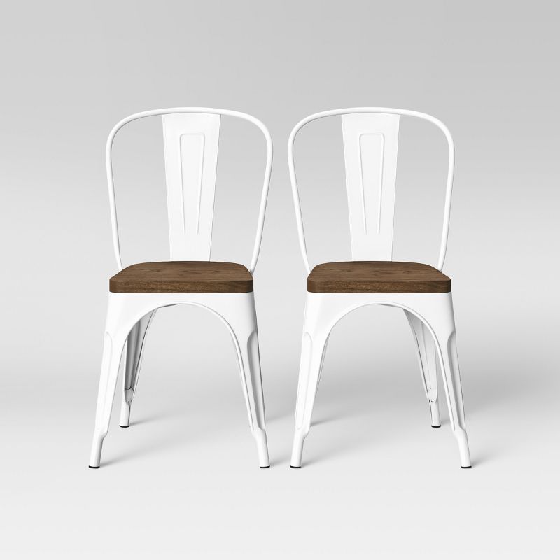 Set of 2 Carlisle High Back Wood Seat Dining Chair Matte White - Threshold&#8482;, 1 of 9