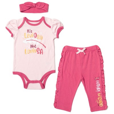 Harry Potter Infant Baby Girls Bodysuit Pants And Headband 3 Piece Outfit  Set Pink 12 Months : Target