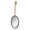 Large Oval Metal Wall Mirror with Rope Hanging Loop - Stonebriar Collection: Farmhouse Style, No Assembly Required - 2 of 4