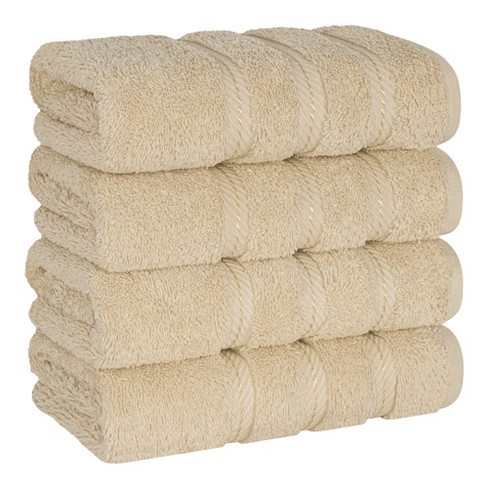 American Soft Linen 4 Pack Hand Towel Set, 100% Cotton, 16 Inch By